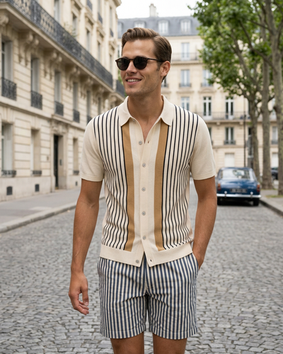 Chaplin Stripe Knit Polo