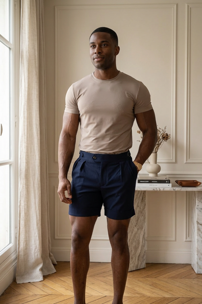Pleated Buckle Shorts