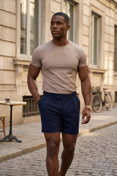 Pleated Buckle Shorts