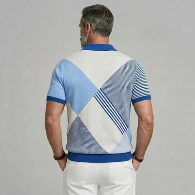 Striped Knit Polo Shirt