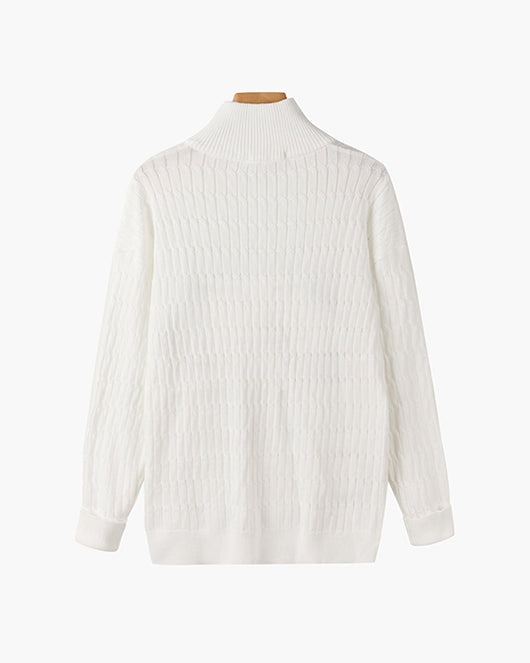 Cable Knit Half-Zip