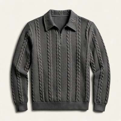 Half-Zip Cable Knit Sweater