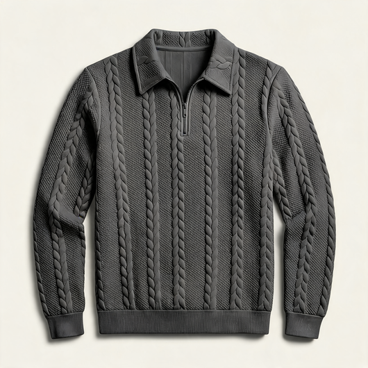 Half-Zip Cable Knit Sweater