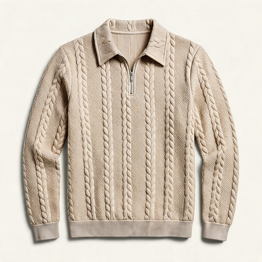 Half-Zip Cable Knit Sweater
