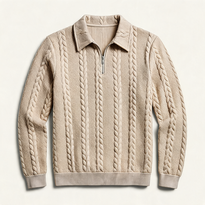 Half-Zip Cable Knit Sweater