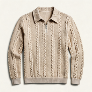 Half-Zip Cable Knit Sweater