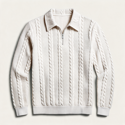 Half-Zip Cable Knit Sweater