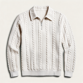 Half-Zip Cable Knit Sweater