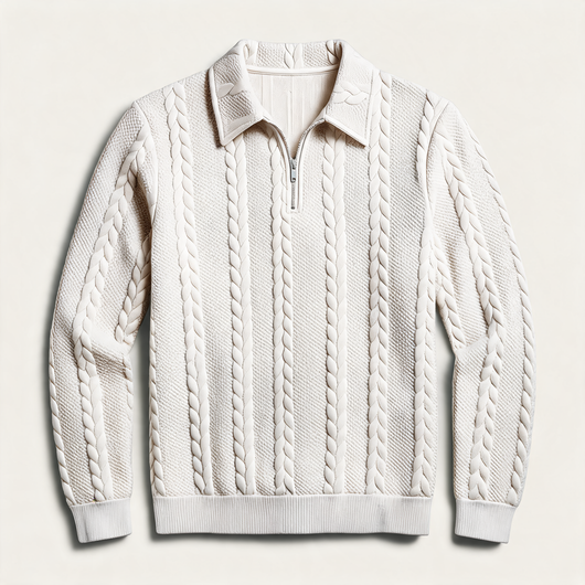 Half-Zip Cable Knit Sweater