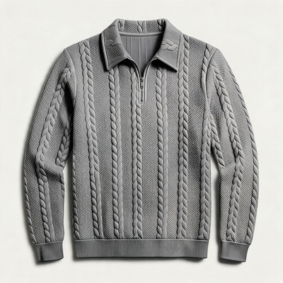 Half-Zip Cable Knit Sweater