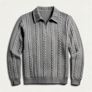 Half-Zip Cable Knit Sweater