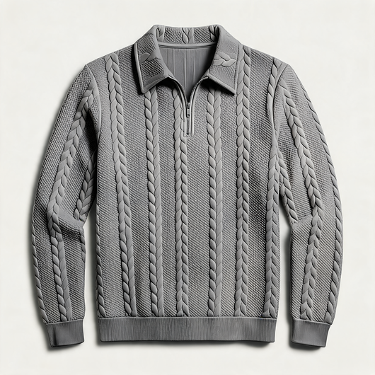 Half-Zip Cable Knit Sweater