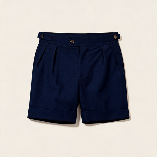 Pleated Buckle Shorts