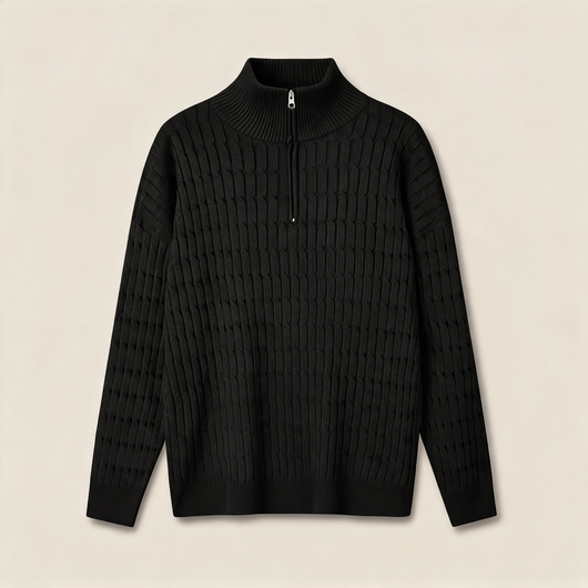 Cable Knit Half-Zip